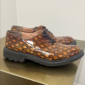 Robert Clergerie Brown & Black Patent Leather Loafers